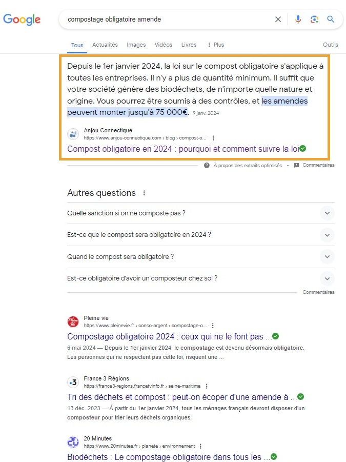 première position article sur première page de résultats recherche google